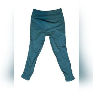 Lululemon Ribbed Panel 7/8 Training High Rise Leggings Teal Size 4 Athleisure